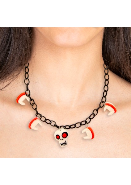 Halloween Cadılar Ba Korkunç Kolye Kurukafa diş50c