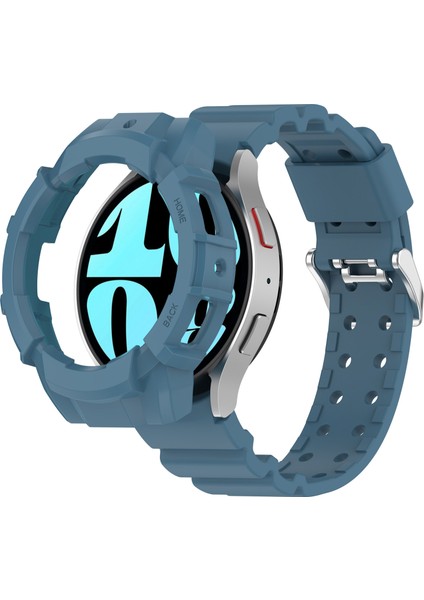 Samsung Galaxy Watch7 44MM Saat Kayışı Silikon Kayış Değişimi ve Saat Kılıfı - Mavi (Yurt Dışından)