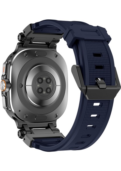 Samsung Galaxy Watch Ultra 47MM Saat Kayışı Yumuşak Tpu Ayarlanabilir Bilek Kayışı-Siyah+Mavi (Yurt Dışından)