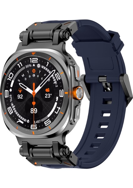 Samsung Galaxy Watch Ultra 47MM Saat Kayışı Yumuşak Tpu Ayarlanabilir Bilek Kayışı-Siyah+Mavi (Yurt Dışından) modelleri
