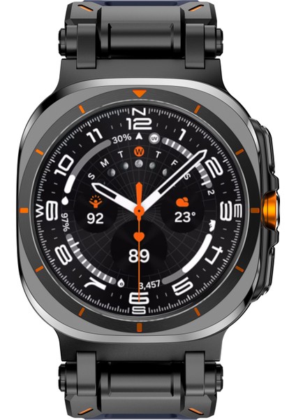 Samsung Galaxy Watch Ultra 47MM Saat Kayışı Yumuşak Tpu Ayarlanabilir Bilek Kayışı-Siyah+Mavi (Yurt Dışından) fırsatları