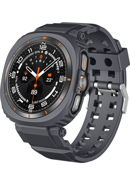 Samsung Galaxy Watch Ultra 47MM Saat Kayışı Tpu Bant ve Pc Saat Kılıfı - Kömür Grisi (Yurt Dışından) fiyatları