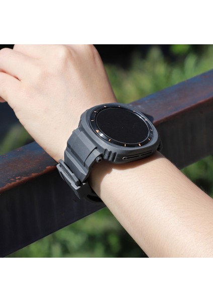 Samsung Galaxy Watch Ultra 47MM Saat Kayışı Tpu Bant ve Pc Saat Kılıfı - Kömür Grisi (Yurt Dışından) fırsatları
