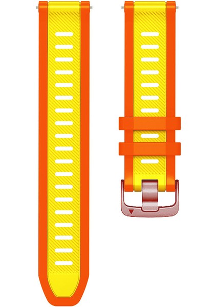 Samsung Galaxy Watch6 44MM 40MM/WATCH6 Classic 47MM 43MM/WATCH 5 44MM 40MM Gül Altın Tokalı Çift Renkli Bant - Sarı+Turuncu 20MM Silikon Kayış (Yurt Dışından) fırsatları