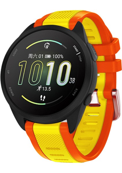 Samsung Galaxy Watch6 44MM 40MM/WATCH6 Classic 47MM 43MM/WATCH 5 44MM 40MM Gül Altın Tokalı Çift Renkli Bant - Sarı+Turuncu 20MM Silikon Kayış (Yurt Dışından) indirimleri