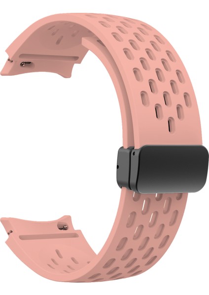 Samsung Galaxy Watch7/watch6/watch 5 Için Silikon Kayış 44MM 40MM Siyah Manyetik Tokalı Bileklik Kayışı - Pembe (Yurt Dışından) fiyatları