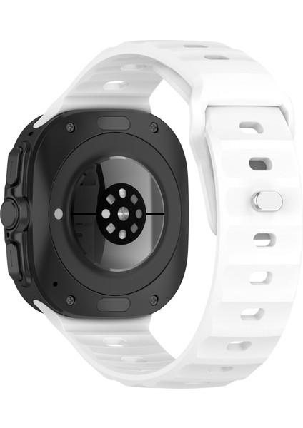 Samsung Galaxy Watch Ultra 47MM Saat Kayışı Ayarlanabilir Silikon Bilek Kayışı-Beyaz (Yurt Dışından)