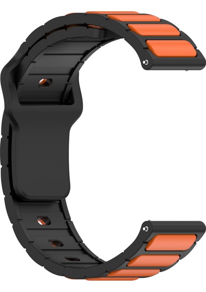 Samsung Galaxy Watch3 45MM/GALAXY Watch 46MM/GEAR S3 Classic Evrensel 22MM Çift Renkli Saat Kayışı Için Silikon Kayış - Siyah+Turuncu (Yurt Dışından) modelleri