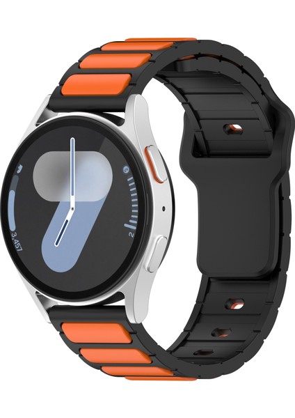 Samsung Galaxy Watch3 45MM/GALAXY Watch 46MM/GEAR S3 Classic Evrensel 22MM Çift Renkli Saat Kayışı Için Silikon Kayış - Siyah+Turuncu (Yurt Dışından) indirimleri