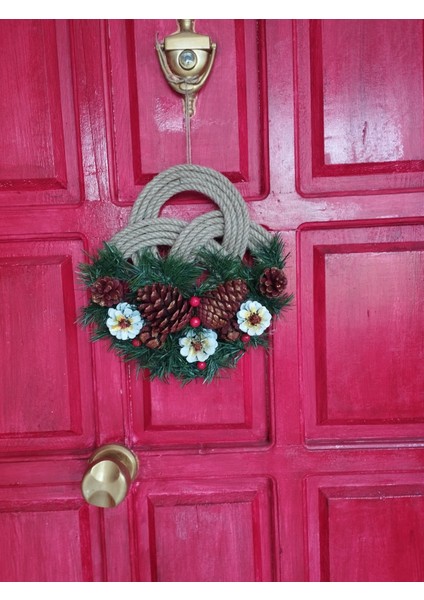 Hediyelik Yılbaşı Kozalak Garland Kapı Duvar Süsü indirimleri