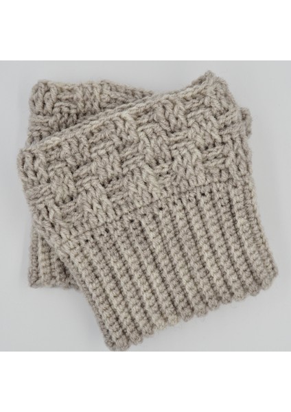 El Örgüsü Gri Bot Manşeti (Boot Cuffs)