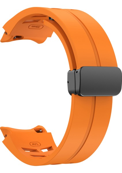 Samsung Galaxy Watch Fe/7/6/5/4 Saat Kayışı Için Manyetik Katlanır Tokalı Şık Silikon Kayış - Turuncu (Yurt Dışından) modelleri