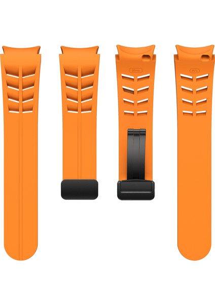 Samsung Galaxy Watch Fe/7/6/5/4 Saat Kayışı Için Manyetik Katlanır Tokalı Şık Silikon Kayış - Turuncu (Yurt Dışından) indirimleri