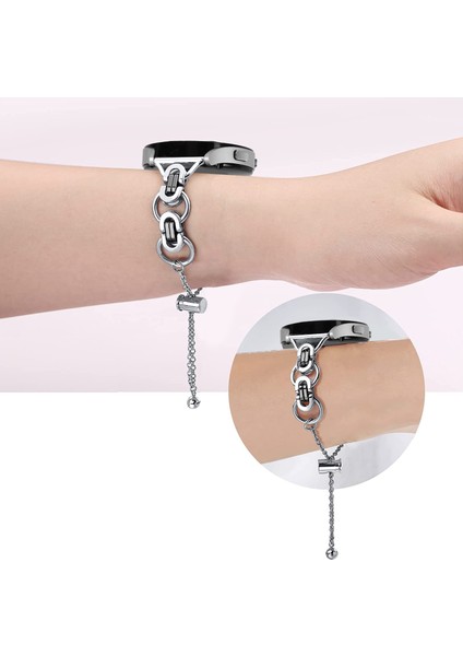 Samsung Galaxy Watch Fe 40MM Akıllı Saat Kayışı Tek Zincir Stil Metal Bilezik - Gümüş + Siyah (Yurt Dışından) fırsatları