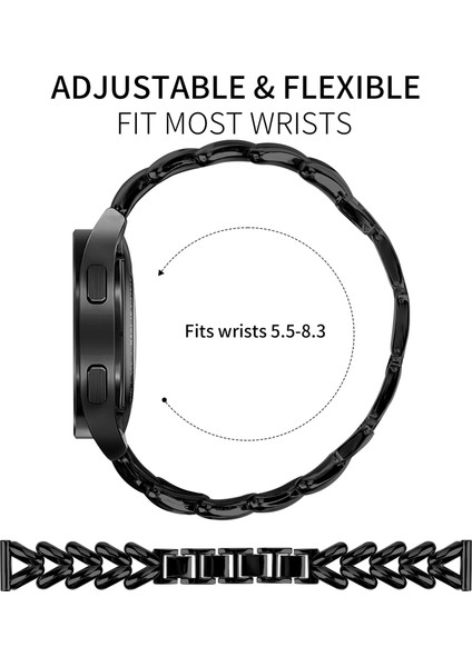 Samsung Galaxy Watch4 Classic 46MM/42MM Bükülmüş Metal Saat Kayışı Değişimi Için Çinko Alaşımlı Saat Kayışı - Siyah (Yurt Dışından) modelleri