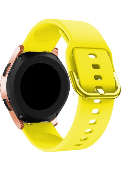 Samsung Galaxy Watch 42MM Için 20MM Silikon Saat Kayışı, Düz Renkli Ayarlanabilir Saat Bilek Bandı - Sarı (Yurt Dışından) modelleri