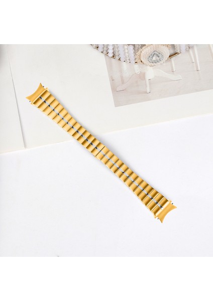 Samsung Galaxy Watch6 40MM/44MM/WATCH6 Classic 43MM/47MM Paslanmaz Çelik Kayış ve Hızlı Çıkarma Bağlantısı - Altın + Gümüş (Yurt Dışından) modelleri