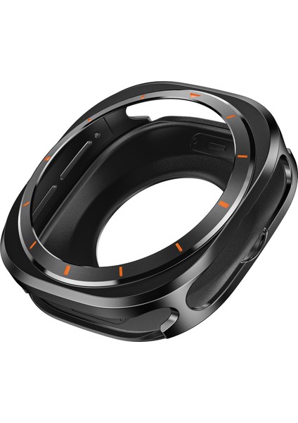 Samsung Galaxy Watch Ultra 47MM Saat Kılıfı Alüminyum Alaşım + Pc Koruyucu Kapak - Siyah + Turuncu (Yurt Dışından) fırsatları