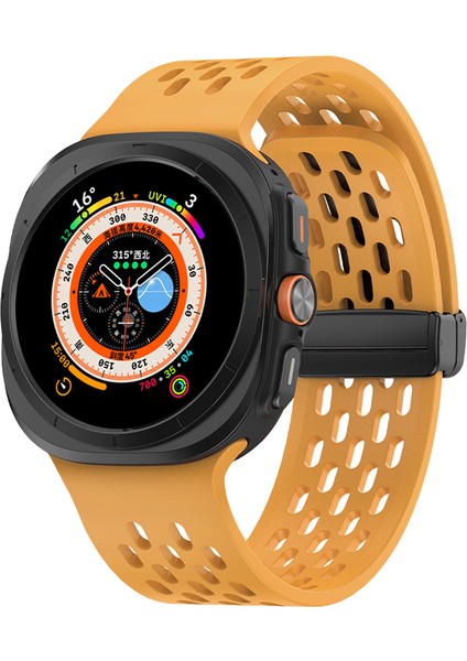 Kalebol Samsung Galaxy Watch Ultra 47MM Silikon Bant Manyetik Yedek Kayış-Sarı (Yurt Dışından) modelleri