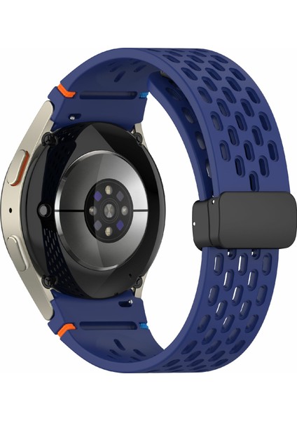 Samsung Galaxy Watch7/watch6/watch6 Classic/watch 5/watch 5 Pro/watch4/watch4 Classic/watch Fe Için Nefes Alabilir Spor Kayış - Gece Mavisi Silikon Saat Kayışı (Yurt Dışından)