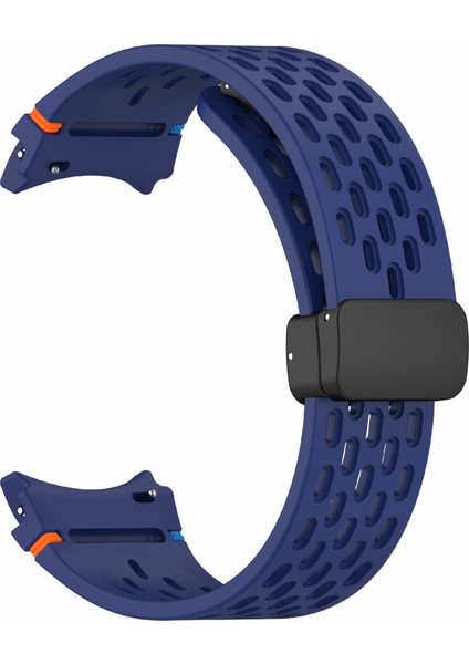 Samsung Galaxy Watch7/watch6/watch6 Classic/watch 5/watch 5 Pro/watch4/watch4 Classic/watch Fe Için Nefes Alabilir Spor Kayış - Gece Mavisi Silikon Saat Kayışı (Yurt Dışından) indirimleri