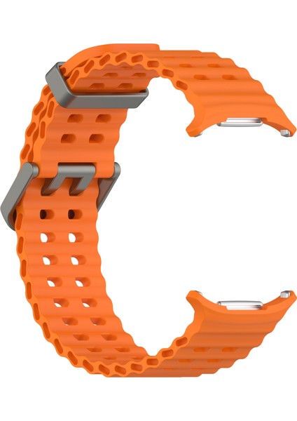Samsung Galaxy Watch Ultra 47MM Silikon Saat Kayışı Çift Pinli Tokalı Spor Bant - Turuncu (Yurt Dışından) modelleri