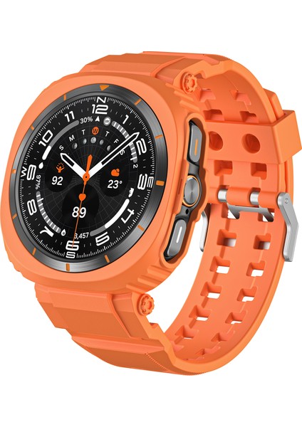 Samsung Galaxy Watch Ultra 47MM Saat Kayışı Tpu Bant ve Pc Saat Kılıfı - Turuncu (Yurt Dışından) fiyatları