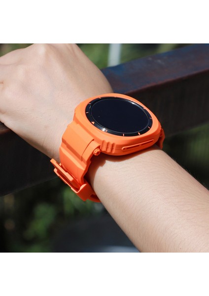 Samsung Galaxy Watch Ultra 47MM Saat Kayışı Tpu Bant ve Pc Saat Kılıfı - Turuncu (Yurt Dışından) fırsatları