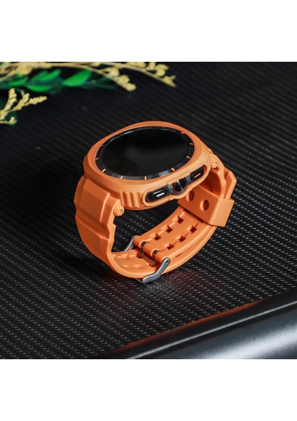 Samsung Galaxy Watch Ultra 47MM Saat Kayışı Tpu Bant ve Pc Saat Kılıfı - Turuncu (Yurt Dışından) indirimleri