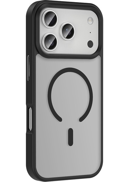 iPhone 17 Pro Kılıf M-Safe Şarj Özellikli Mat Arka Yüzey Tkgn Sio Kapak - Lacivert