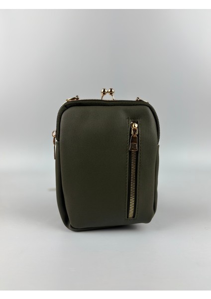 Kadın Suni Deri Haki Metal Çerçeveli Vintage Mini Boy El Çantası fırsatları