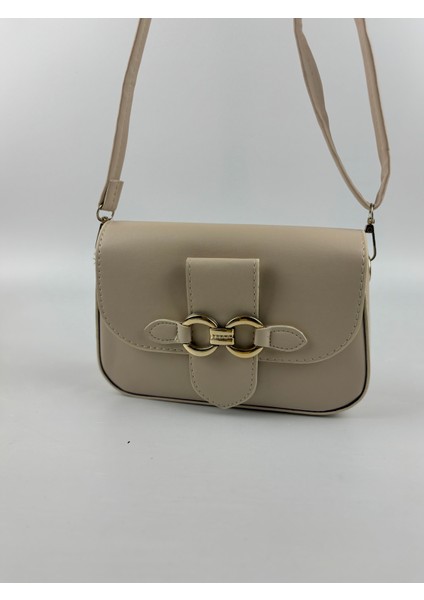 Kadın Suni Deri Krem Altın Toka Detaylı Mini Boy El Çantası fiyatları