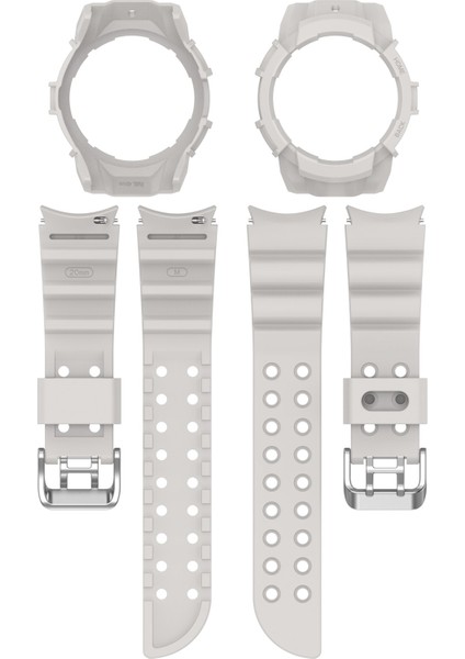 Samsung Galaxy Watch7 40MM Saat Kayışı Silikon Kayış Değişimi ve Saat Kılıfı - Açık Gri (Yurt Dışından) indirimleri