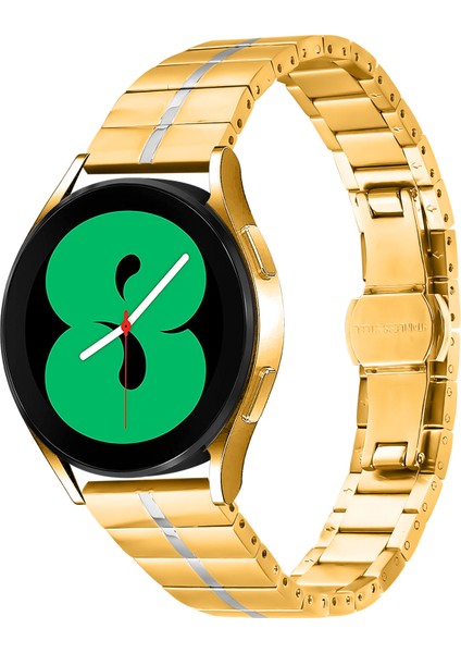 Samsung Galaxy Watch3 41MM Paslanmaz Çelik Saat Kayışı Yedek Bileklik - Altın + Gümüş (Yurt Dışından) fiyatları