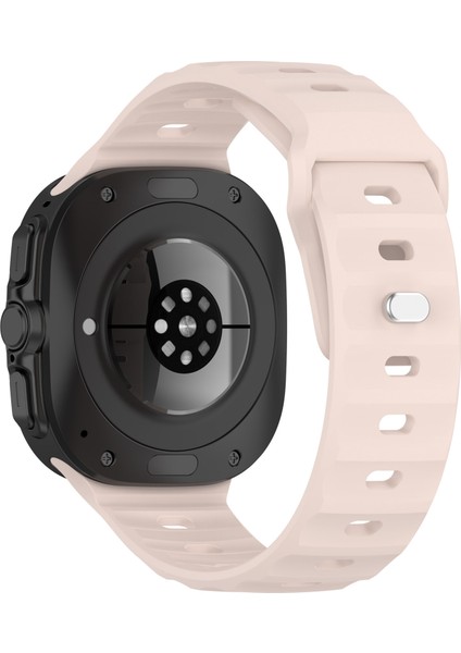 Kalebol Samsung Galaxy Watch Ultra 47MM Silikon Saat Kayışı Kare Tokalı Saat Kayışı - Pembe (Yurt Dışından)