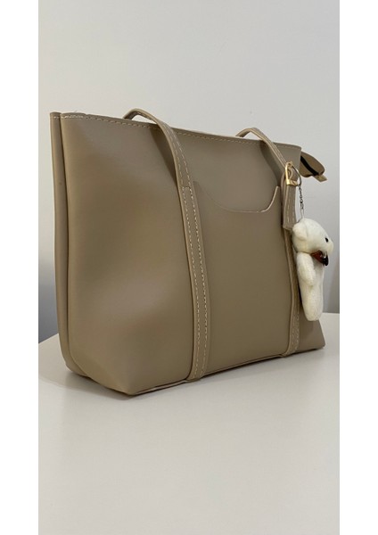 Şık Kadın Ayıcık Detaylı El ve Omuz Çantası Siyah / Çanta / Omuz Çantası modelleri