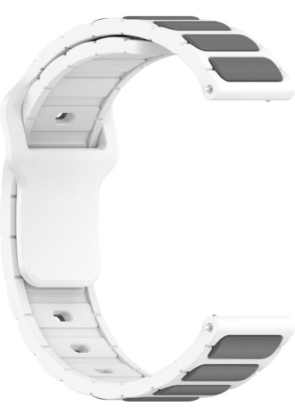 Samsung Galaxy Watch7 44MM 40MM/WATCH6 44MM 40MM/WATCH6 Classic 47MM 43MM Evrensel 20MM Çift Renkli Saat Kayışı - Beyaz+Gri Için Silikon Kayış (Yurt Dışından) modelleri