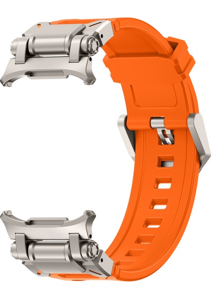 Samsung Galaxy Watch Ultra 47MM Saat Kayışı Yumuşak Tpu Ayarlanabilir Bilek Kayışı - Titanyum + Turuncu (Yurt Dışından) fiyatları