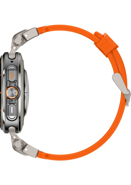 Samsung Galaxy Watch Ultra 47MM Saat Kayışı Yumuşak Tpu Ayarlanabilir Bilek Kayışı - Titanyum + Turuncu (Yurt Dışından) indirimleri