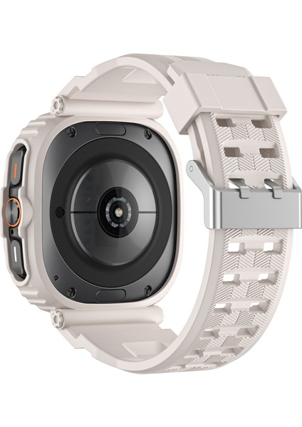 Samsung Galaxy Watch Ultra 47MM Saat Kayışı Tpu Bant ve Pc Saat Kılıfı - Starlight (Yurt Dışından)