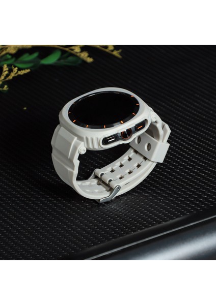 Samsung Galaxy Watch Ultra 47MM Saat Kayışı Tpu Bant ve Pc Saat Kılıfı - Starlight (Yurt Dışından) indirimleri