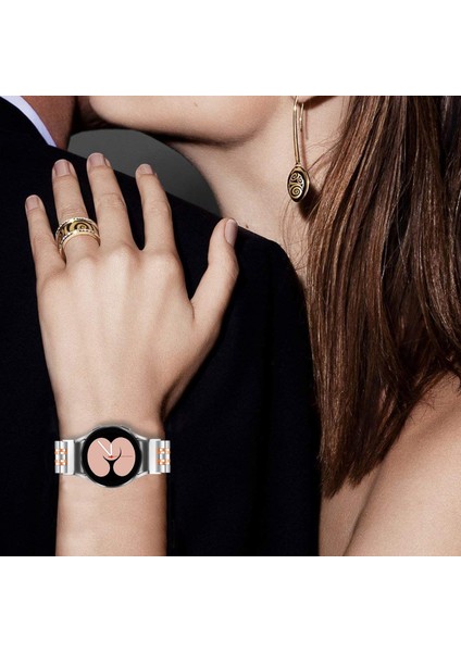 Samsung Galaxy Watch7 44MM 40MM Metal Saat Kayışı 7 Boncuklu Hızlı Çıkarma Bağlantılı Kayış - Gümüş + Gül Altın (Yurt Dışından) fırsatları