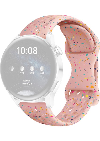 Samsung Galaxy Watch/huawei Watch/garmin/amazfit 20 mm Yedek Bant Silikon Tokalı Kayış Toka Tasarımı-Pembe (Yurt Dışından)