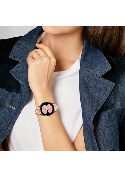 Samsung Galaxy Watch7 44MM/40MM Saat Bandı Yapay Elmas Dekorlu Akıllı Saat Kayışı - Gül Altın (Yurt Dışından) fırsatları