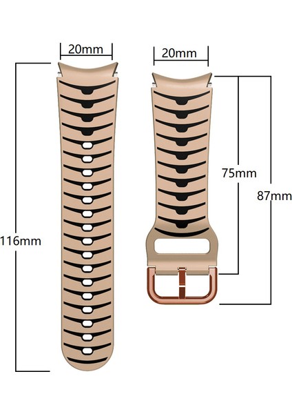 Samsung Galaxy Watch7 44MM 40MM/WATCH Fe 40MM/WATCH6 44MM 40MM Çift Renkli Saat Bandı Için Silikon Kayış - Siyah+Sarı (Yurt Dışından) fiyatları