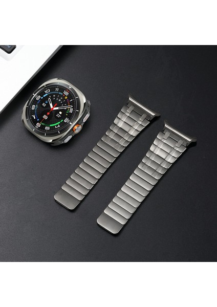 Samsung Galaxy Watch Ultra 47MM Saat Kayışı Manyetik Paslanmaz Çelik Yedek Kayış-Titanyum (Yurt Dışından) indirimleri