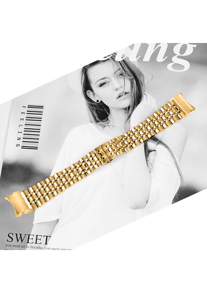 Samsung Galaxy Watch7 44MM 40MM Metal Saat Kayışı 7 Boncuklu Hızlı Çıkarma Bağlantılı Kayış - Altın (Yurt Dışından) modelleri