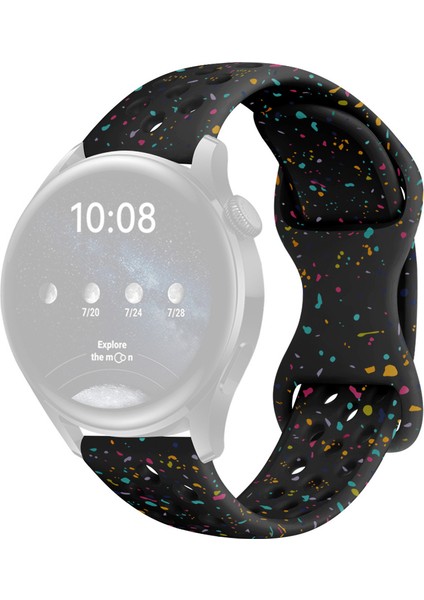 Samsung Galaxy Watch/huawei Watch/garmin/amazfit 20 mm Yedek Bant Silikon Tokalı Kayış Toka Tasarımı-Siyah (Yurt Dışından)