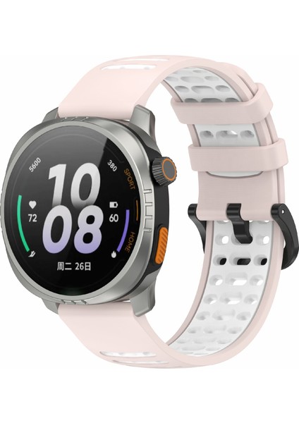 Xiaomi Watch S4 Sport/keep Watch Pilot 1/samsung Galaxy Watch3 45MM Spor Kayışı Için 22MM Silikon Saat Kayışı - Pembe + Beyaz (Yurt Dışından) modelleri