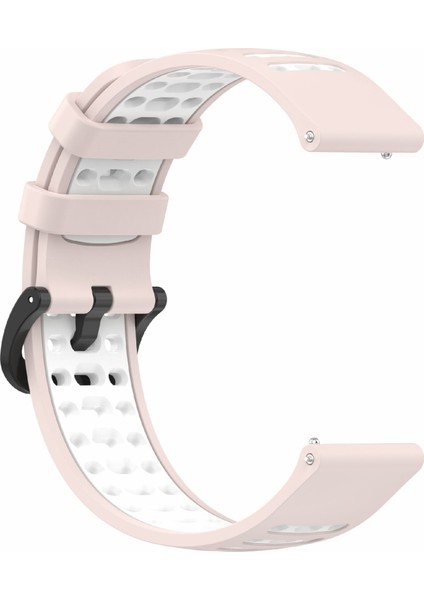 Xiaomi Watch S4 Sport/keep Watch Pilot 1/samsung Galaxy Watch3 45MM Spor Kayışı Için 22MM Silikon Saat Kayışı - Pembe + Beyaz (Yurt Dışından) indirimleri